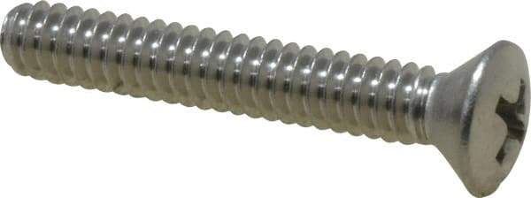 Value Collection - #10-24 UNC, 1-1/4" OAL Phillips Drive Machine Screw - Oval Head, Grade 18-8 Stainless Steel, Uncoated, Without Washer - Eagle Tool & Supply