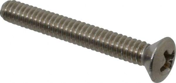 Value Collection - #10-24 UNC, 1-1/2" OAL Phillips Drive Machine Screw - Oval Head, Grade 18-8 Stainless Steel, Uncoated, Without Washer - Eagle Tool & Supply