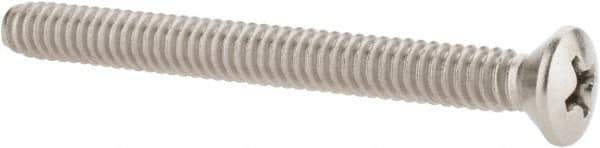Value Collection - #10-24 UNC, 2" OAL Phillips Drive Machine Screw - Oval Head, Grade 18-8 Stainless Steel, Uncoated, Without Washer - Eagle Tool & Supply