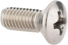 Value Collection - #10-32 UNF, 1/2" OAL Phillips Drive Machine Screw - Oval Head, Grade 18-8 Stainless Steel, Uncoated, Without Washer - Eagle Tool & Supply