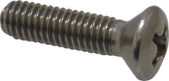Value Collection - #10-32 UNF, 3/4" OAL Phillips Drive Machine Screw - Oval Head, Grade 18-8 Stainless Steel, Uncoated, Without Washer - Eagle Tool & Supply