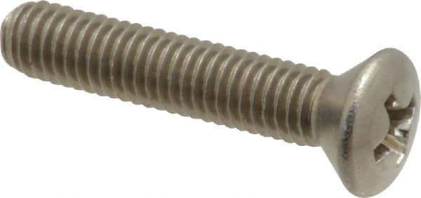 Value Collection - #10-32 UNF, 1" OAL Phillips Drive Machine Screw - Oval Head, Grade 18-8 Stainless Steel, Uncoated, Without Washer - Eagle Tool & Supply
