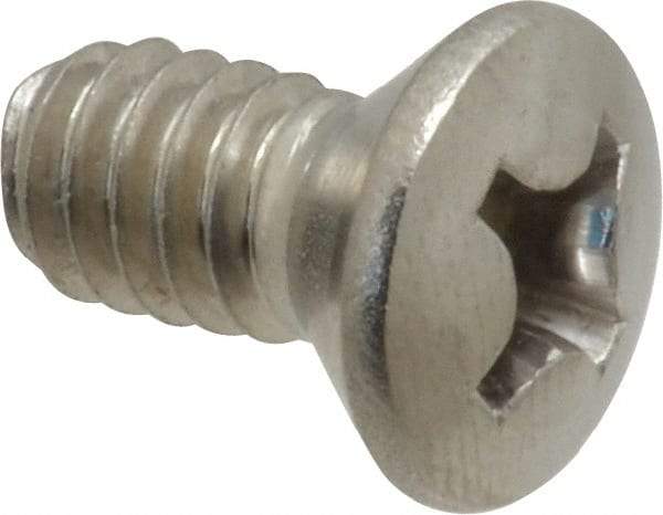 Value Collection - 1/4-20 UNC, 1/2" OAL Phillips Drive Machine Screw - Oval Head, Grade 18-8 Stainless Steel, Uncoated, Without Washer - Eagle Tool & Supply
