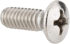 Value Collection - 1/4-20 UNC, 3/4" OAL Phillips Drive Machine Screw - Oval Head, Grade 18-8 Stainless Steel, Uncoated, Without Washer - Eagle Tool & Supply