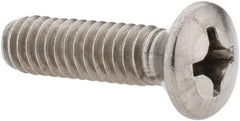 Value Collection - 1/4-20 UNC, 1" OAL Phillips Drive Machine Screw - Oval Head, Grade 18-8 Stainless Steel, Uncoated, Without Washer - Eagle Tool & Supply
