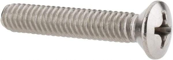 Value Collection - 1/4-20 UNC, 1-1/2" OAL Phillips Drive Machine Screw - Oval Head, Grade 18-8 Stainless Steel, Uncoated, Without Washer - Eagle Tool & Supply