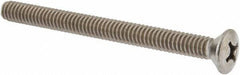 Value Collection - 1/4-20 UNC, 3" OAL Phillips Drive Machine Screw - Oval Head, Grade 18-8 Stainless Steel, Uncoated, Without Washer - Eagle Tool & Supply