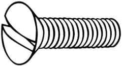 Value Collection - M4x0.70 Metric Coarse, 35mm OAL Slotted Drive Machine Screw - Oval Head, Grade 18-8 & A2 Stainless Steel, Uncoated, Without Washer - Eagle Tool & Supply