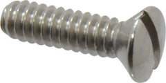 Value Collection - #6-32 UNC, 1/2" OAL Slotted Drive Machine Screw - Oval Head, Grade 18-8 Stainless Steel, Uncoated, Without Washer - Eagle Tool & Supply