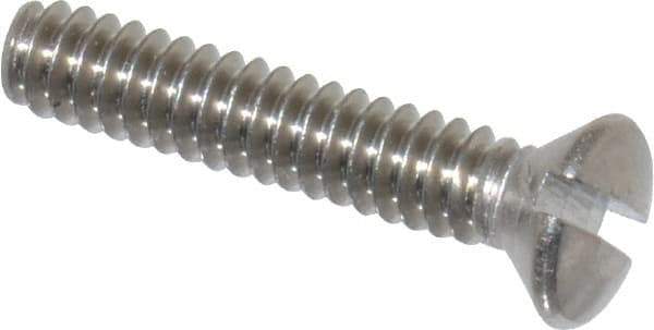 Value Collection - #6-32 UNC, 3/4" OAL Slotted Drive Machine Screw - Oval Head, Grade 18-8 Stainless Steel, Uncoated, Without Washer - Eagle Tool & Supply