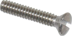 Value Collection - #6-32 UNC, 3/4" OAL Slotted Drive Machine Screw - Oval Head, Grade 18-8 Stainless Steel, Uncoated, Without Washer - Eagle Tool & Supply