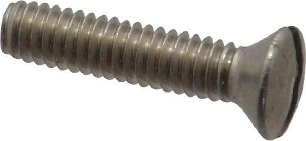 Value Collection - #8-32 UNC, 3/4" OAL Slotted Drive Machine Screw - Oval Head, Grade 18-8 Stainless Steel, Uncoated, Without Washer - Eagle Tool & Supply