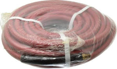 Made in USA - 1/4" ID x 1/2" OD 50' Long Multipurpose Air Hose - MNPT x MNPT Ends, 300 Working psi, 1/4" Fitting, Red - Eagle Tool & Supply