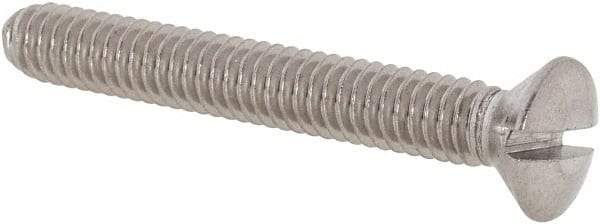 Value Collection - #8-32 UNC, 1-1/4" OAL Slotted Drive Machine Screw - Oval Head, Grade 18-8 Stainless Steel, Uncoated, Without Washer - Eagle Tool & Supply