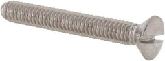 Value Collection - #8-32 UNC, 1-1/4" OAL Slotted Drive Machine Screw - Oval Head, Grade 18-8 Stainless Steel, Uncoated, Without Washer - Eagle Tool & Supply