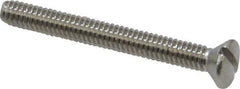 Value Collection - #8-32 UNC, 1-1/2" OAL Slotted Drive Machine Screw - Oval Head, Grade 18-8 Stainless Steel, Uncoated, Without Washer - Eagle Tool & Supply