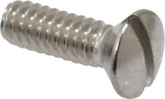 Value Collection - #10-24 UNC, 5/8" OAL Slotted Drive Machine Screw - Oval Head, Grade 18-8 Stainless Steel, Uncoated, Without Washer - Eagle Tool & Supply