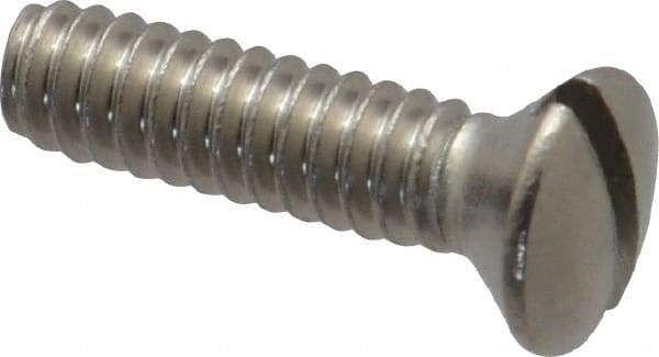 Value Collection - #10-24 UNC, 3/4" OAL Slotted Drive Machine Screw - Oval Head, Grade 18-8 Stainless Steel, Uncoated, Without Washer - Eagle Tool & Supply
