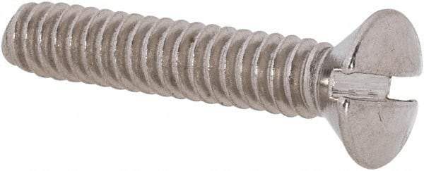Value Collection - #10-24 UNC, 1" OAL Slotted Drive Machine Screw - Oval Head, Grade 18-8 Stainless Steel, Uncoated, Without Washer - Eagle Tool & Supply