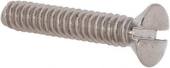 Value Collection - #10-24 UNC, 1" OAL Slotted Drive Machine Screw - Oval Head, Grade 18-8 Stainless Steel, Uncoated, Without Washer - Eagle Tool & Supply