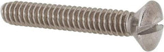 Value Collection - #10-24 UNC, 1-1/4" OAL Slotted Drive Machine Screw - Oval Head, Grade 18-8 Stainless Steel, Uncoated, Without Washer - Eagle Tool & Supply