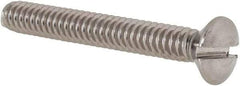 Value Collection - #10-24 UNC, 1-1/2" OAL Slotted Drive Machine Screw - Oval Head, Grade 18-8 Stainless Steel, Uncoated, Without Washer - Eagle Tool & Supply