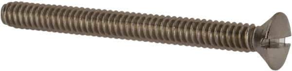 Value Collection - #10-24 UNC, 2" OAL Slotted Drive Machine Screw - Oval Head, Grade 18-8 Stainless Steel, Uncoated, Without Washer - Eagle Tool & Supply