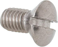 Value Collection - #10-32 UNF, 3/8" OAL Slotted Drive Machine Screw - Oval Head, Grade 18-8 Stainless Steel, Uncoated, Without Washer - Eagle Tool & Supply