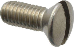 Value Collection - #10-32 UNF, 1/2" OAL Slotted Drive Machine Screw - Oval Head, Grade 18-8 Stainless Steel, Uncoated, Without Washer - Eagle Tool & Supply