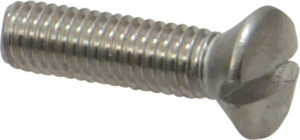 Value Collection - #10-32 UNF, 3/4" OAL Slotted Drive Machine Screw - Oval Head, Grade 18-8 Stainless Steel, Uncoated, Without Washer - Eagle Tool & Supply