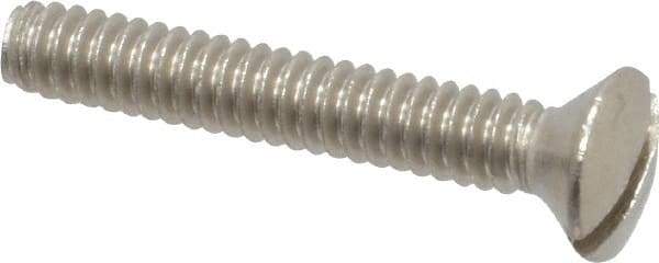 Value Collection - #10-32 UNF, 1-1/4" OAL Slotted Drive Machine Screw - Oval Head, Grade 18-8 Stainless Steel, Uncoated, Without Washer - Eagle Tool & Supply