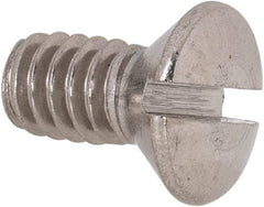 Value Collection - 1/4-20 UNC, 1/2" OAL Slotted Drive Machine Screw - Oval Head, Grade 18-8 Stainless Steel, Uncoated, Without Washer - Eagle Tool & Supply