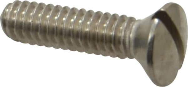 Value Collection - 1/4-20 UNC, 1" OAL Slotted Drive Machine Screw - Oval Head, Grade 18-8 Stainless Steel, Uncoated, Without Washer - Eagle Tool & Supply