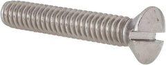 Value Collection - 1/4-20 UNC, 1-1/2" OAL Slotted Drive Machine Screw - Oval Head, Grade 18-8 Stainless Steel, Uncoated, Without Washer - Eagle Tool & Supply