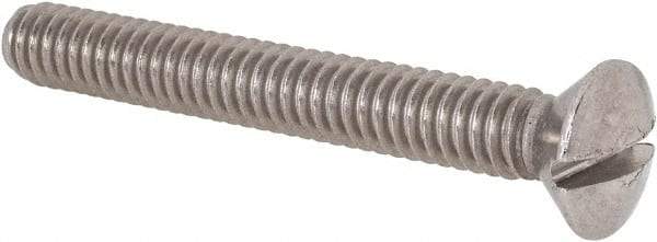 Value Collection - 1/4-20 UNC, 2" OAL Slotted Drive Machine Screw - Oval Head, Grade 18-8 Stainless Steel, Uncoated, Without Washer - Eagle Tool & Supply