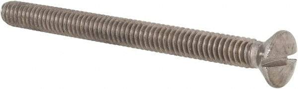 Value Collection - 1/4-20 UNC, 3" OAL Slotted Drive Machine Screw - Oval Head, Grade 18-8 Stainless Steel, Uncoated, Without Washer - Eagle Tool & Supply