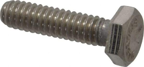 Value Collection - 1/4-20 UNC, 1" Length Under Head Hex Head Cap Screw - Grade 316 Stainless Steel, 7/16" Hex - Eagle Tool & Supply