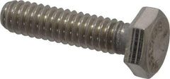 Value Collection - 1/4-20 UNC, 1" Length Under Head Hex Head Cap Screw - Grade 316 Stainless Steel, 7/16" Hex - Eagle Tool & Supply