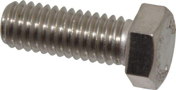 Value Collection - 3/8-16 UNC, 1" Length Under Head Hex Head Cap Screw - Grade 316 Stainless Steel, 9/16" Hex - Eagle Tool & Supply