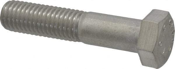 Value Collection - 1-1/4 - 7 UNC 6-1/2" Length Under Head Hex Head Cap Screw - Partially Threaded, 316 Stainless Steel, Uncoated, 1-1/4" Hex - Eagle Tool & Supply