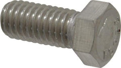 Value Collection - 7/16-14 UNC, 1" Length Under Head Hex Head Cap Screw - Grade 18-8 Stainless Steel, 5/8" Hex - Eagle Tool & Supply