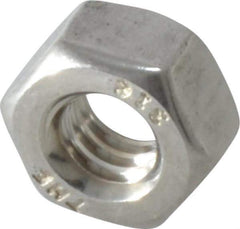 Value Collection - 1/4-20 UNC Stainless Steel Right Hand Hex Nut - 7/16" Across Flats, 7/32" High, Uncoated - Eagle Tool & Supply