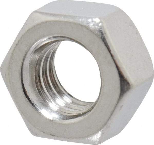 Value Collection - 5/16-18 UNC Stainless Steel Right Hand Hex Nut - 1/2" Across Flats, 17/64" High, Uncoated - Eagle Tool & Supply