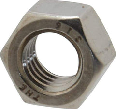 Value Collection - 3/8-16 UNC Stainless Steel Right Hand Hex Nut - 9/16" Across Flats, 21/64" High, Uncoated - Eagle Tool & Supply