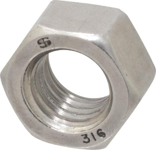 Value Collection - 5/8-11 UNC Stainless Steel Right Hand Hex Nut - 15/16" Across Flats, 35/64" High, Uncoated - Eagle Tool & Supply