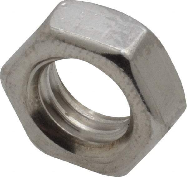 Value Collection - 3/8-16 UNC Stainless Steel Right Hand Hex Jam Nut - 9/16" Across Flats, 7/32" High, Uncoated - Eagle Tool & Supply