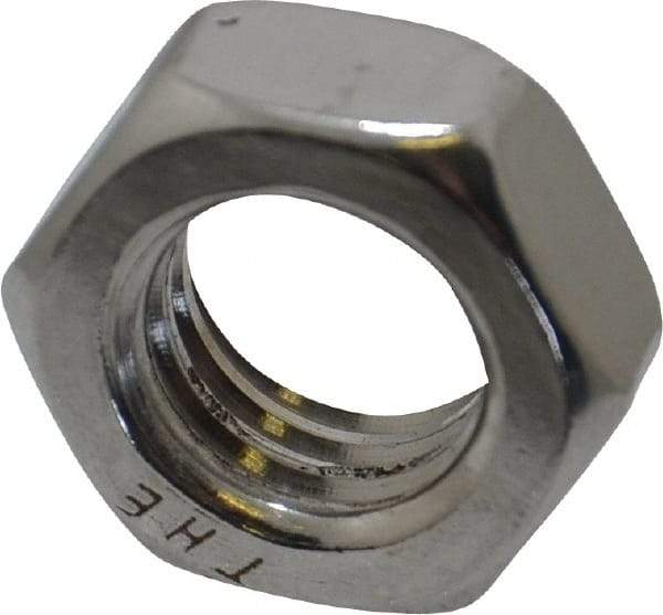 Value Collection - 1/2-13 UNC Stainless Steel Right Hand Hex Jam Nut - 3/4" Across Flats, 5/16" High, Uncoated - Eagle Tool & Supply