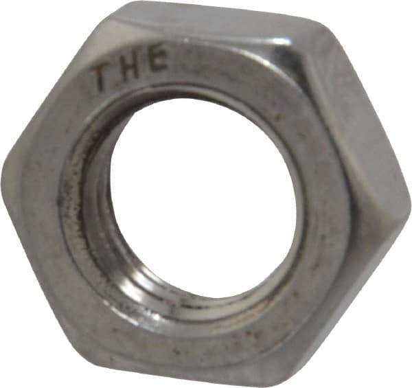 Value Collection - 5/8-11 UNC Stainless Steel Right Hand Hex Jam Nut - 15/16" Across Flats, 3/8" High, Uncoated - Eagle Tool & Supply