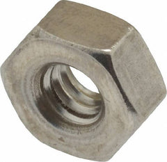 Value Collection - 1/4-20 UNC Stainless Steel Right Hand Heavy Hex Nut - 1/2" Across Flats, 15/64" High, Uncoated - Eagle Tool & Supply