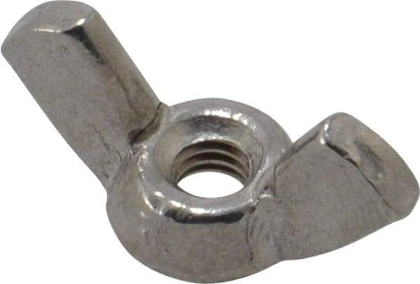 Value Collection - #8-32 UNC, Stainless Steel Standard Wing Nut - Grade 18-8, 0.72" Wing Span, 0.47" Wing Span - Eagle Tool & Supply